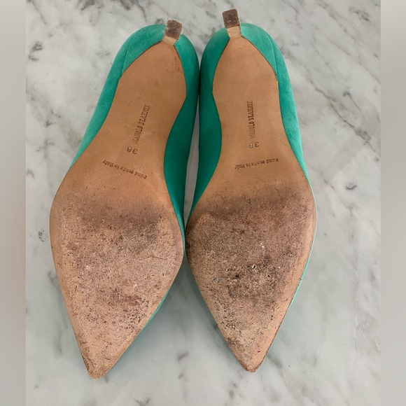 Manolo Blahnik BB heel in mint green. Worn once. Size 38 - Picture 3 of 3